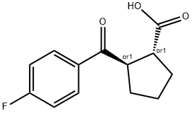 TRANS-2-(4-フルオロベンゾイル)シクロペンタン-1-カルボン酸 化学構造式