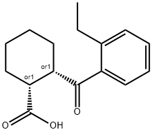 CIS-2-(2-エチルベンゾイル)シクロヘキサン-1-カルボン酸 化学構造式