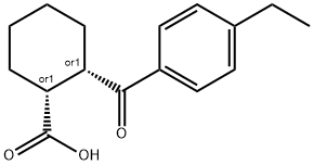 CIS-2-(4-エチルベンゾイル)シクロヘキサン-1-カルボン酸 化学構造式