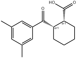 CIS-2-(3,5-ジメチルベンゾイル)シクロヘキサン-1-カルボン酸 化学構造式