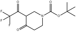 tert-butyl 4-oxo-3-(2,2,2-trifluoroacetyl)piperidine-1-carboxylate Struktur
