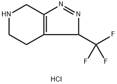3-三氟甲基-4,5,6,7-四氢-4-氮杂吲哚盐酸盐 结构式