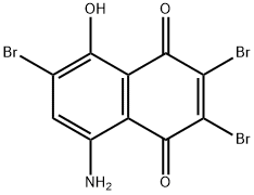 8-氨基-2,3,6-三溴-5-羟基-1,4-萘醌 结构式