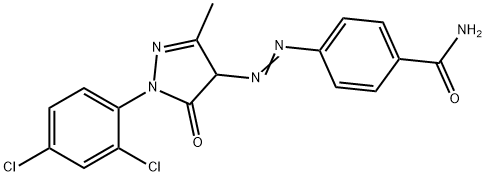 4-(4-Carbamoylphenylazo)-1-(2,4-dichlorophenyl)-3-methyl-5(4H)-pyrazolone 结构式