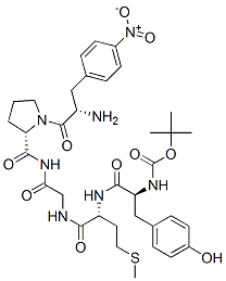 N-(tert-butoxycarbonyl)-L-tyrosyl-D-methionylglycyl-4-nitro-3-phenyl-L-alanyl-L-prolinamide 结构式