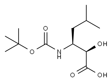 (2R,3S)-3-(BOC-氨基)-2-羟基-5-甲基己酸 结构式