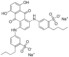 disodium 3,3'-[(9,10-dihydro-5,8-dihydroxy-9,10-dioxo-1,4-anthrylene)diimino]bis[6-butylbenzenesulphonate] 结构式