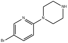 1-(5-ブロモ-2-ピリジニル)ピペラジン 化学構造式