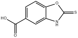 2-メルカプト-1,3-ベンズオキサゾール-5-カルボン酸 化学構造式