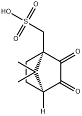 (1S,4R)-7,7-ジメチル-2,3-ジオキソビシクロ[2.2.1]ヘプタン-1β-メタンスルホン酸 化学構造式