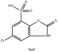 sodium 5-chloro-2,3-dihydro-2-thioxobenzoxazole-7-sulphonate Structure