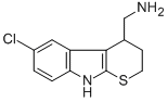 6-Chloro-2,3,4,9-tetrahydrothiopyrano(2,3-b)indole-4-methylamine 化学構造式