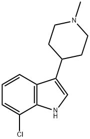 7-クロロ-3-(1-メチル-4-ピペリジニル)-1H-インドール 化学構造式