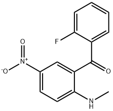 2-甲氨基-5-硝基-2'-氟二苯甲酮,735-06-8,结构式