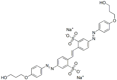 2,2'-(1,2-エタンジイル)ビス[5-[[4-(3-ヒドロキシプロポキシ)フェニル]アゾ]ベンゼンスルホン酸ナトリウム] 化学構造式