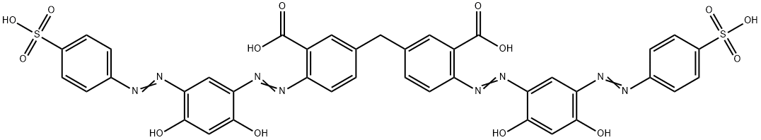 3,3'-Methylenebis[6-[[2,4-dihydroxy-5-[(4-sulfophenyl)azo]phenyl]azo]benzoic acid] 结构式