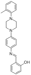 Phenol, 2-(((4-(4-(2-methylphenyl)-1-piperazinyl)phenyl)imino)methyl)- Struktur