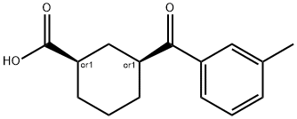 CIS-3-(3-メチルベンゾイル)シクロヘキサン-1-カルボン酸 化学構造式
