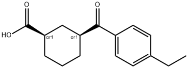CIS-3-(4-エチルベンゾイル)シクロヘキサン-1-カルボン酸 化学構造式
