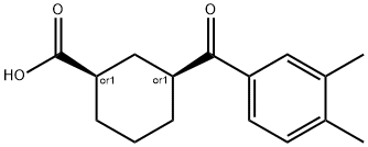 CIS-3-(3,4-ジメチルベンゾイル)シクロヘキサン-1-カルボン酸 化学構造式