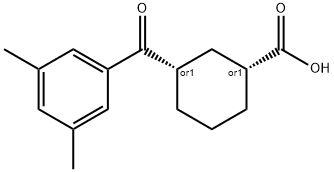 CIS-3-(3,5-ジメチルベンゾイル)シクロヘキサン-1-カルボン酸 化学構造式
