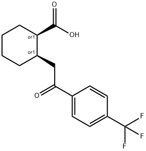 CIS-2-[2-オキソ-2-(4-トリフルオロメチルフェニル)エチル]シクロヘキサン-1-カルボン酸 化学構造式