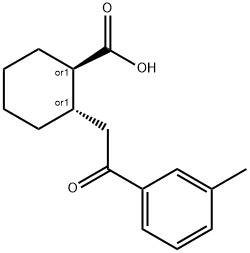 TRANS-2-[2-(3-メチルフェニル)-2-オキソエチル]シクロヘキサン-1-カルボン酸 化学構造式