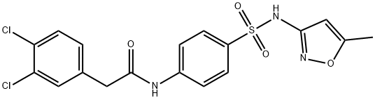 2-(3,4-二氯苯基)-N-(4-(N-(5-甲基异恶唑-3-基)氨磺酰基)苯基)乙酰胺,735303-62-5,结构式