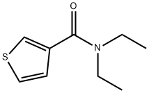 N,N-ジエチルチオフェン-3-カルボキサミド 化学構造式