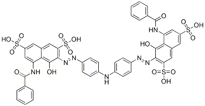 3,3'-[Iminobis(4,1-phenyleneazo)]bis[5-(benzoylamino)-4-hydroxy-2,7-naphthalenedisulfonic acid] 结构式