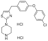 1-(4-((4-(4-Chlorophenoxy)phenyl)methyl)-2-thiazolyl)piperazine dihydr ochloride Structure