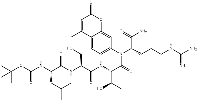 BOC-LEU-SER-THR-ARG-7-アミド-4-メチルクマリン 化学構造式
