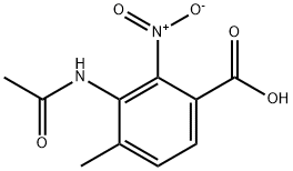 3-アセトアミド-4-メチル-2-ニトロ安息香酸 化学構造式