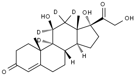 CORTISOL-9,11,12,12-D4 Struktur