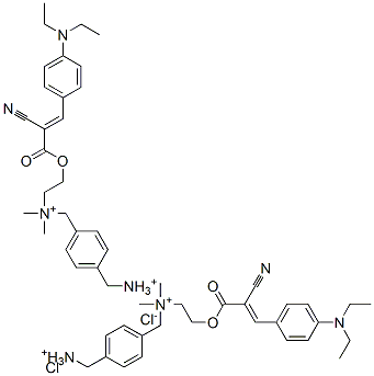bis[[2-[[2-cyano-3-[4-(diethylamino)phenyl]-1-oxoallyl]oxy]ethyl]dimethyl(p-xylene-alpha,alpha'-diammonium)] dichloride Structure