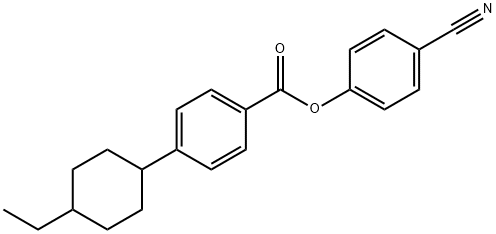 反-4-(4-乙基环己基)苯甲酸-4-氰基苯酯,73592-83-3,结构式