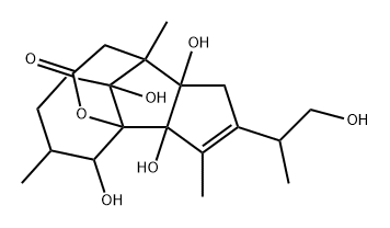 3a,4,5,6,7,7a,8,8a-Octahydro-3a,4,7a,8a-tetrahydroxy-2-(2-hydroxy-1-methylethyl)-3,5,8-trimethyl-3b,8-(epoxyethano)-1H-cyclopent[a]inden-10-one Struktur