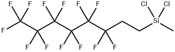 メチルジクロロ(3,3,4,4,5,5,6,6,7,7,8,8,8-トリデカフルオロオクチル)シラン 化学構造式