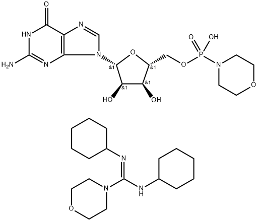 GUANOSINE 5'-MONOPHOSPHOMORPHOLIDATE 4-MORPHOLINE-N,N'-DICYCLOHEXYLCARBOXAMIDINE SALT Struktur