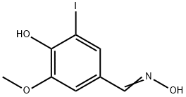 4-ヒドロキシ-5-ヨード-3-メトキシベンズアルデヒドオキシム 化学構造式