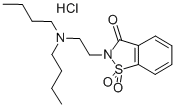 1,2-Benzisothiazol-3(2H)-one, 2-(2-(dibutylamino)ethyl)-, 1,1-dioxide,  hydrochloride Struktur