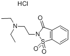 2-(2-(Diethylamino)ethyl)-1,2-benzisothiazol-3(2H)-one 1,1-dioxide hyd rochloride Struktur