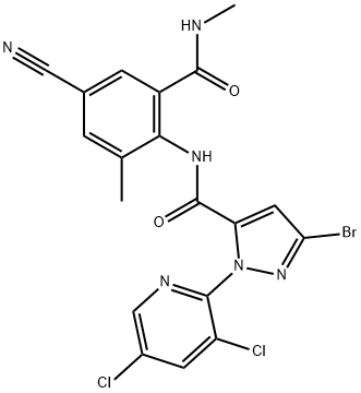 1H-Pyrazole-5-carboxaMide, 3-broMo-N-[4-cyano-2-Methyl-6-[(MethylaMino)carbonyl]phenyl]-1-(3,5-dichloro-2-pyridinyl)- Structure