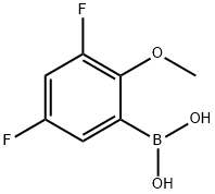 (3,5-ジフルオロ-2-メトキシフェニル)ボロン酸 化学構造式