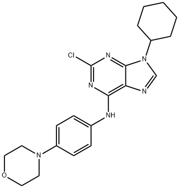 2-Chloro-9-cyclohexyl-N-[4-(4-Morpholinyl)phenyl]-9H-purin-6-aMine Structure