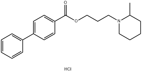 4-Biphenylcarboxylic acid, 3-(2-methylpiperidino)propyl ester, hydrochloride Structure