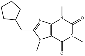 8-Cyclopentylmethyl-3,7-dihydro-1,3,7-trimethyl-1H-purine-2,6-dione Structure