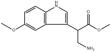 rac-(R*)-α-(アミノメチル)-5-メトキシ-1H-インドール-3-酢酸メチル 化学構造式