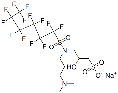 3-[[3-(ジメチルアミノ)プロピル][(トリデカフルオロヘキシル)スルホニル]アミノ]-2-ヒドロキシ-1-プロパンスルホン酸ナトリウム 化学構造式