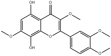 棉子皮亭-3,3',4',7-四甲醚 结构式